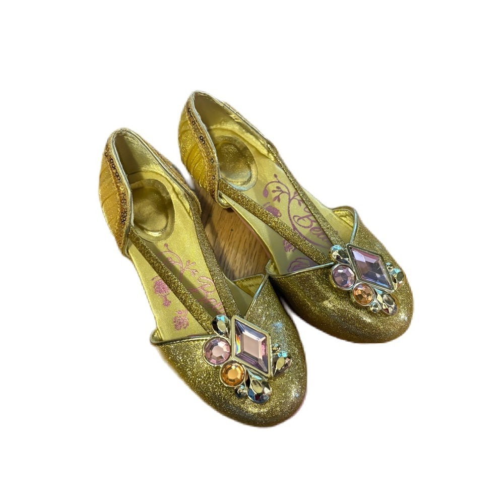 Disney Gold Jeweled Girls Dress Shoes